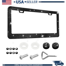 Bling License Plate Frame Women Stainless Steel Handmade Glitter Crystal Diamon