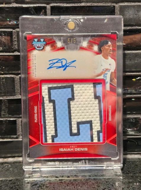 2025-26 Bowman U Best 5/5 Isaiah Denis AUTO JUMBO PATCH RED REFRACTOR PJR-ID UNC