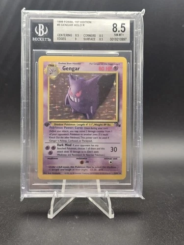 1999 Pokemon Fossil 1st Edition #05 Gengar BGS 8.5