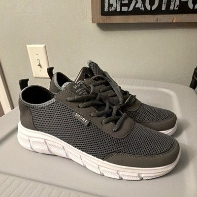 SPORT Gray Mesh Breathable Lightweight Low Top Athletic Sneakers