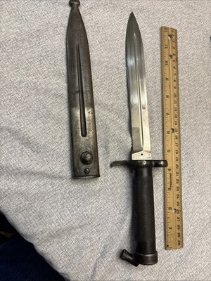 Vintage Swedish Mauser M1896 Bayonet with Scabbard and Frog