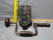 Vintage National Tool Drill Bit Stand Hand Drill Standard Morse Etna Drill Bits