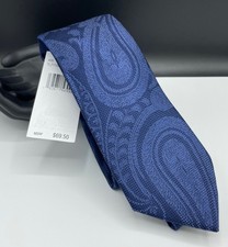 Tommy Hilfiger Men's Silk Blend Tie  Blue  Paisley  NEW MSRP: 69.50