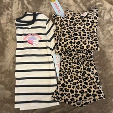 2 NWT sets Cat  Jack shorts shirt PJs cheetah book club S 6/7 4 pc. lot girls