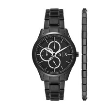 ARMANI AX ARMANI EXCHANGE AX7154SET Black Stainless Steel Men's Watch New in Box