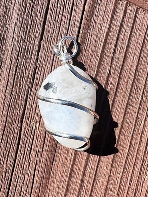 Moonstone Jewelry, Crystals Charm Necklace, Moonstone Crystal, Wire Wrapped