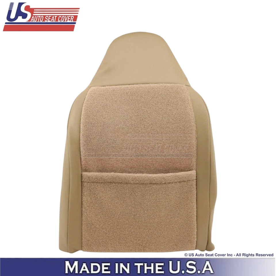 Cubierta de asiento superior del conductor de cuero sintético marrón pradera para Ford F250 Lariat 1998-2000 Foto 3 de 4