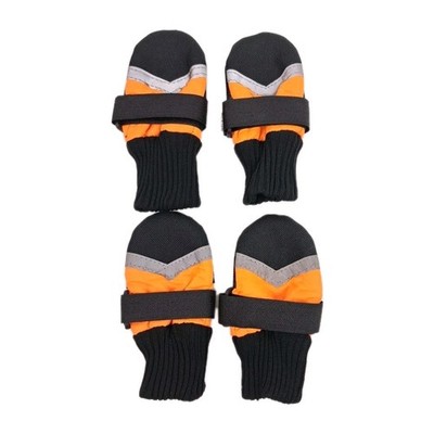 Shoes For Dog Walking Black Orange Paw Rugged Protection Size 2