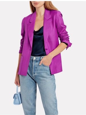 RtA Sasha Virgin Wool Blazer Jacket Magenta Bright Pink Size XS