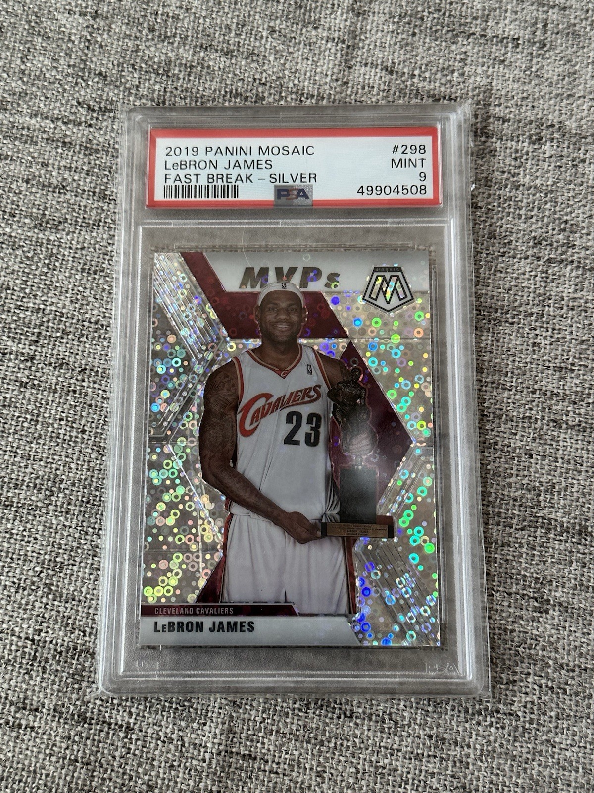 2019 Panini Mosaic LeBron James Fast Break Silver PSA 9 #298 Mint