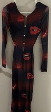 Fashion Nova Valentines Day Sexy Long Dress Size Small Long Sleeve New With Tags