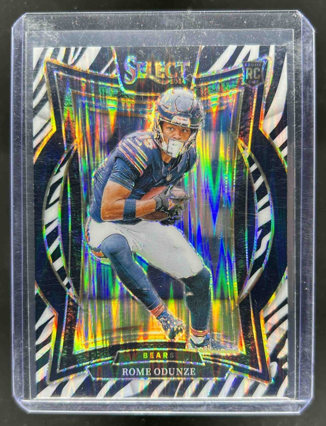 2024 Select Rome Odunze Concourse RC SSP Zebra Prizm Shock #3 Bears