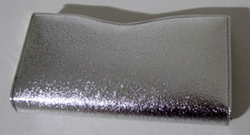 Retro Metallic sparkle Silver Frame Clutch Evening Bag Purse 8.5"X4"