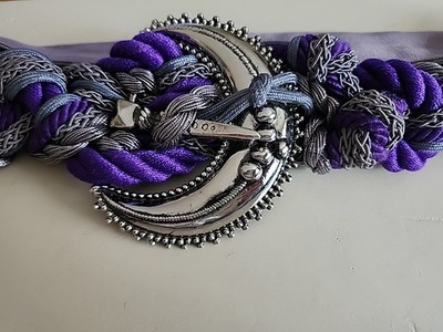 Vintage Carolyn Tanner Belt Purple Gray Gypsy Moon Size 
