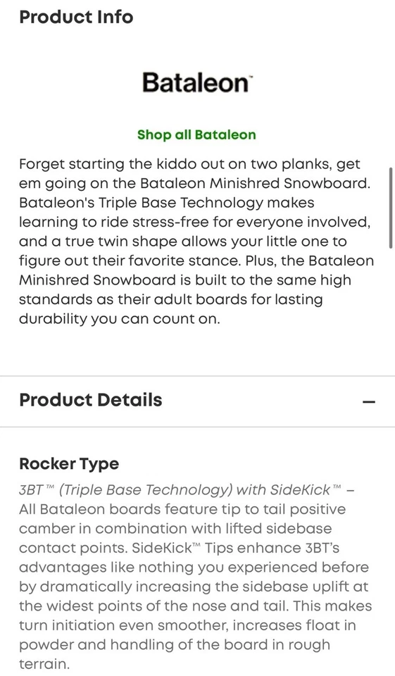 Snowboard Bataleon 2023 Kids MiniShred 105 TODAVÍA EN ENVOLTURA Foto 4 de 4