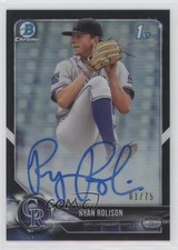 2018 Bowman Draft Chrome Pick Black Refractor 61/75 Ryan Rolison Auto 02d2