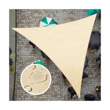 ColourTree 16' x 16' x 16' Beige TADT16 Triangle Waterproof Sun Shade Sail UP...