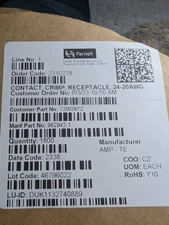 962942-1         1600 Pieces.               Contact, Crimp, Receptacle, 24-20awg
