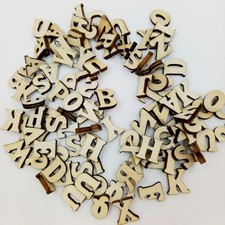 100 Pieces Mixed Wooden Shapes Letters Alphabet