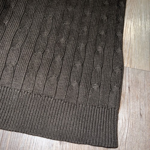 Ralph Lauren Sweater Dress Brown Cotton Cashmere Cable Knit Women’s Size Small - Picture 8 of 10