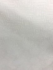 WHITE GEOMETRIC CHENILLE UPHOLSTERY BROCADE FABRIC 54 in. Sold By The Yard