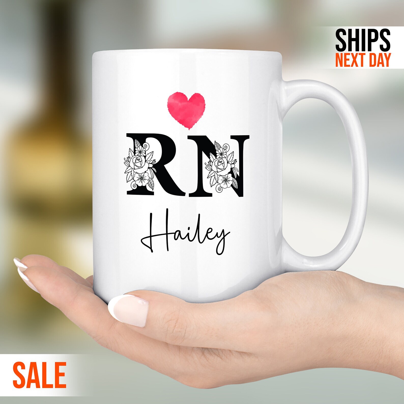 Rn Mug Custom Rn Mug Professional Mug Co Worker Gift Personalized Gift Mug Rn