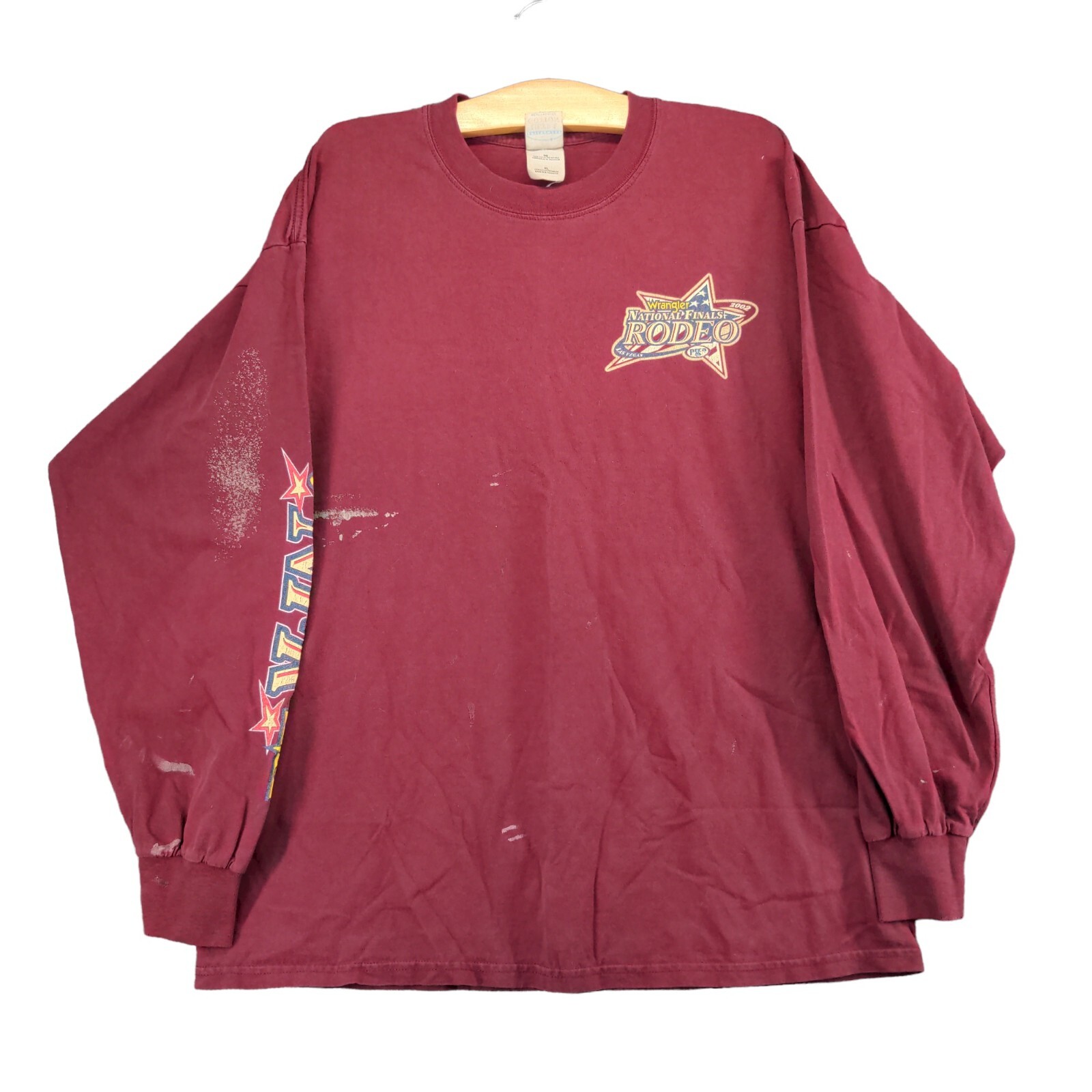 Vintage 2002 Wrangler Rodeo National Finals Sweatshirt Mens XL Red Graphic  Logo | eBay