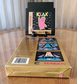 Vintage 1990 Nintendo NES Tengen KLAX Complete Game Sleeve Manual Original Box