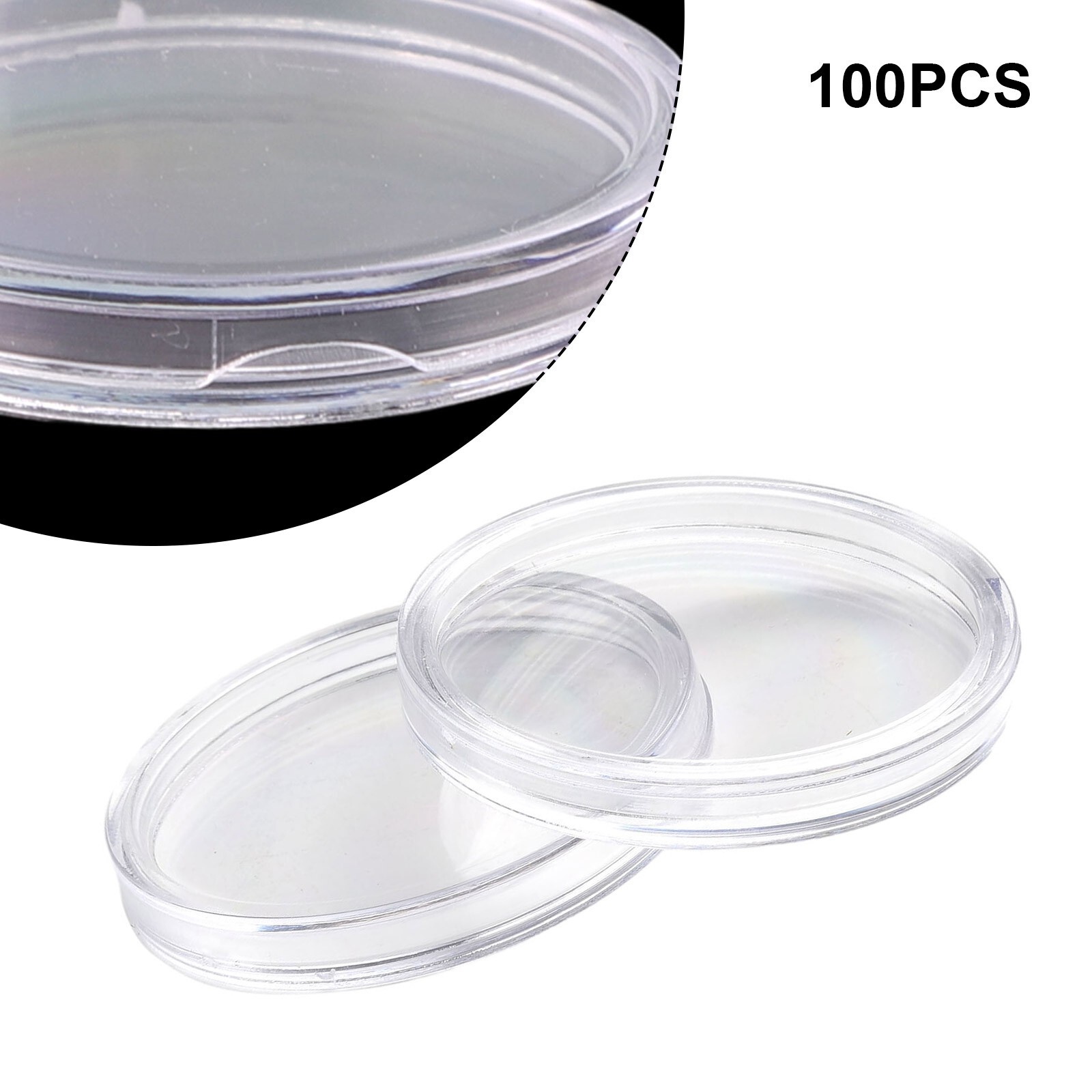 Clear and Durable Round Coin Holders 100pcs Portable 32mm Coin Storage