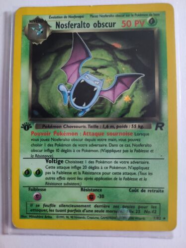 Carte Pokémon HOLO Nosferalto Obscur 7/82 Team Rocket Ed 1 Française🇨🇵 Wizards - Photo 1/2