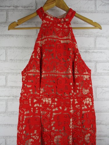 Jarlo womens pencil dress evening wedding red lace 12 sleeveless - Picture 3 of 12