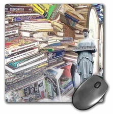 3dRose LLC 8 x 8 x 0.25 Inches Stack of Books a Digital Collage of Books and a G