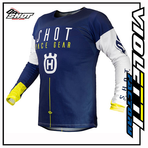MAGLIA SHOT HUSQVARNA BLUE YELLOW GIALLO CROSS ENDURO MOTOCROSS EXTREME |  eBay