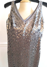 LAUREN RALPH LAUREN EVENING Sequin Gown Silver Matte Size 2 NWT 280