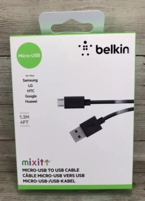Belkin -BLK 4FT Micro USB to USB Charge Sync Cable Black -Ships FREE!