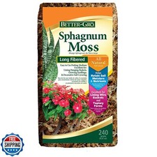 Better-Gro Sphagnum Moss - 100 Natural, Long-Fiber Moss for Orchids, Ferns,