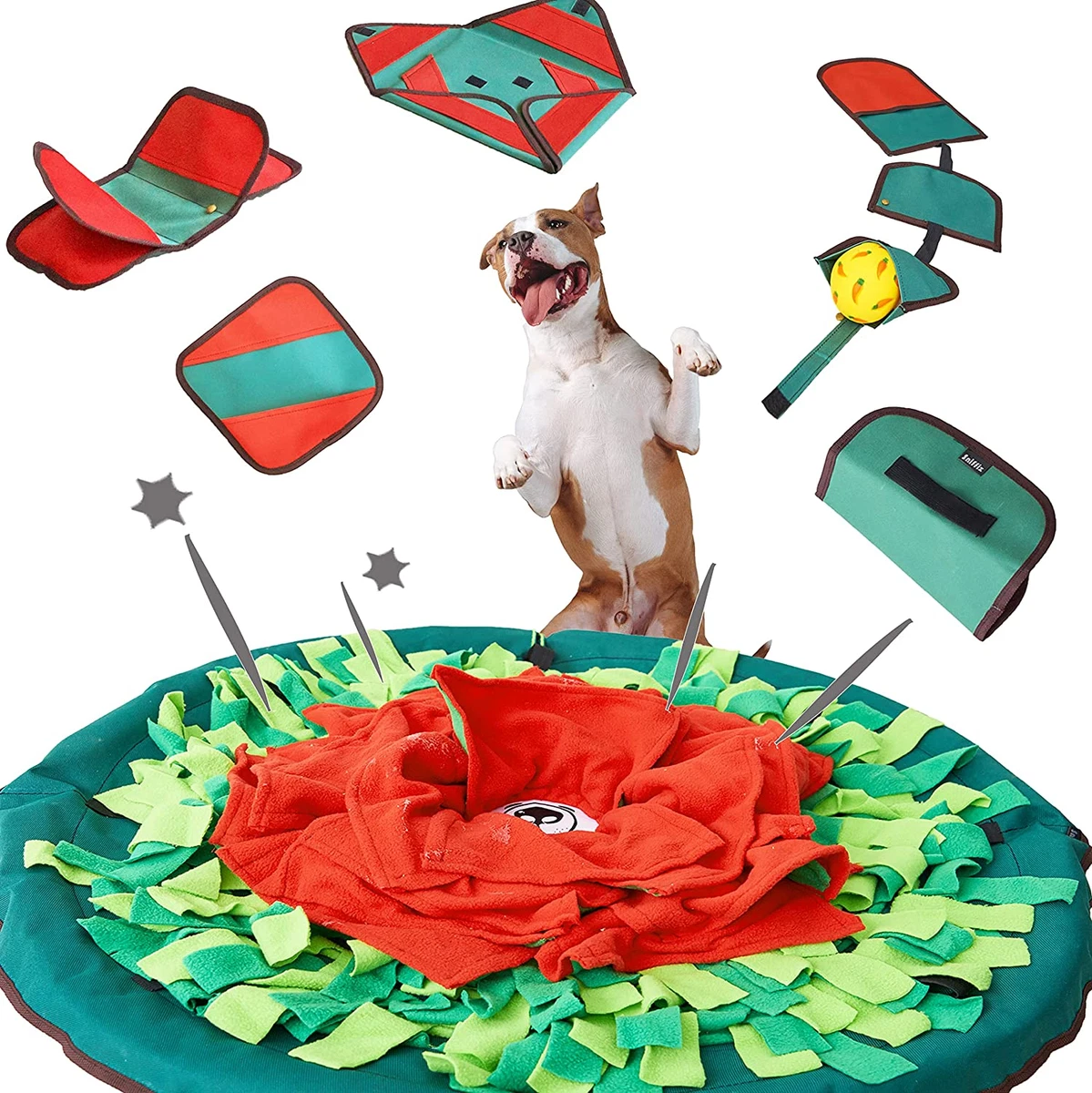 Fleece Snuffle Birthday Cake, Dog Enrichment Puzzle, Dog Puzzle