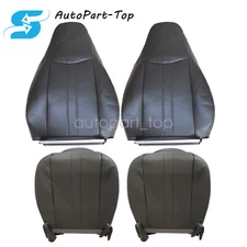 For 03-14 Chevy Express Front Leather Bottom & Top Leather Seat Cover Dark Gray