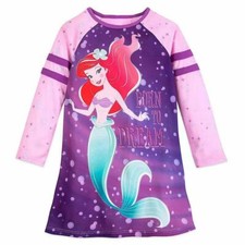 New Disney Store Ariel Nightgown Girls Sz 4 Little Mermaid Nightshirt Pajama
