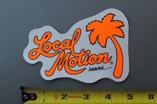 LOCAL MOTION Hawaii Surfboard Clear Neon Orange LM3 80's Vintage Surfing STICKER