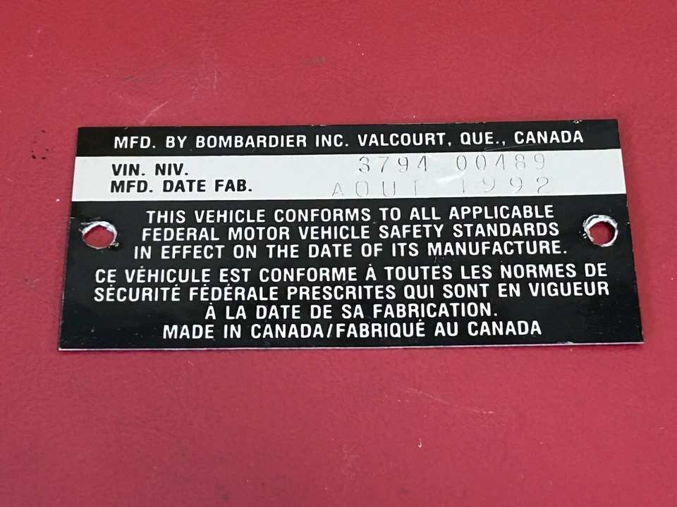 Skidoo Ski-Doo Formula Plus 1993 modelo moto de nieve etiqueta y patente conjunto de etiquetas bonito Foto 2 de 3