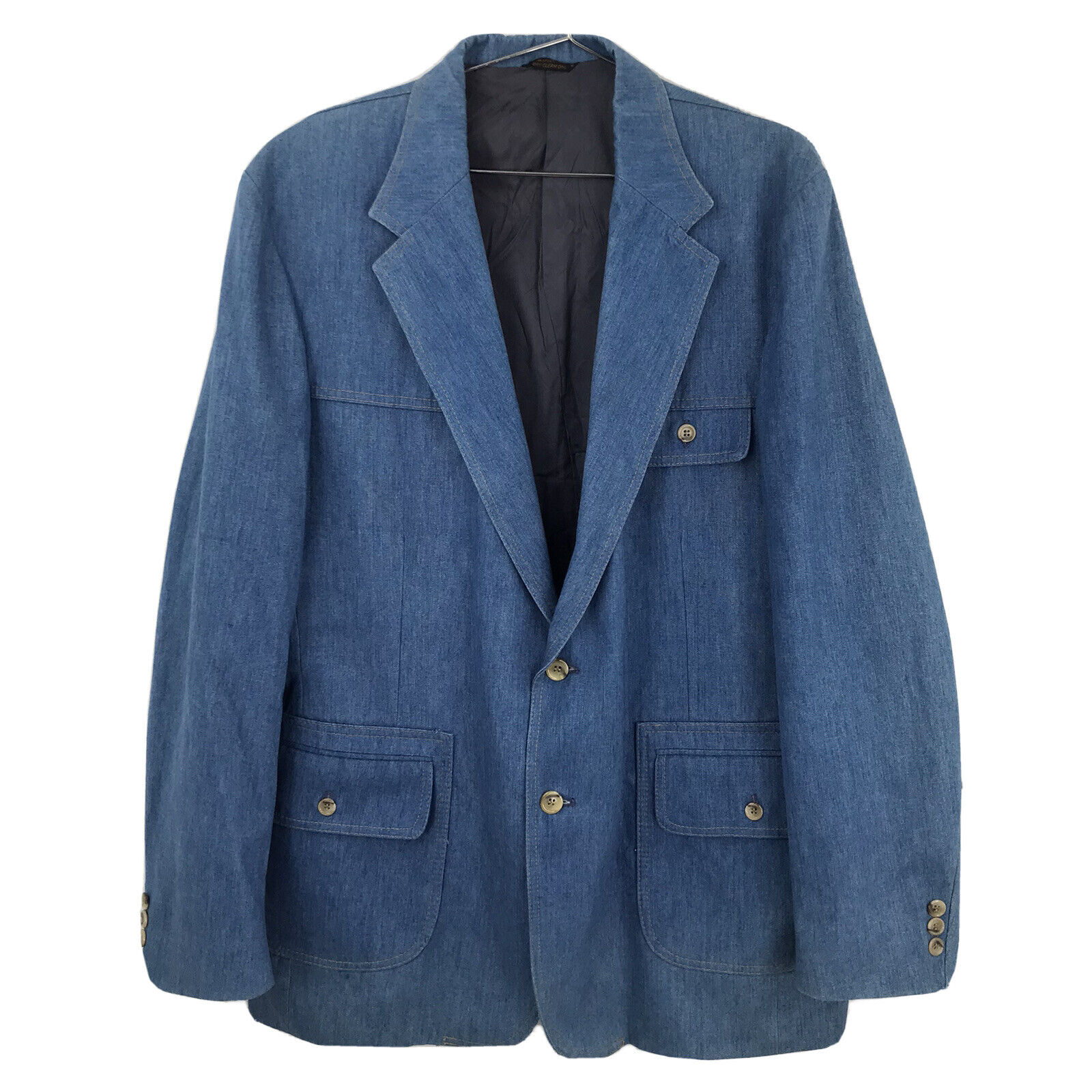 Mens 46L - Vintage Levi’s Free shipping on posting reviews Panatela Suit Same day shipping Blazer Jacket Blue Denim