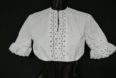 Size 40 dirndl blouse white blouse for dirndl Amann cotton with lace B10910