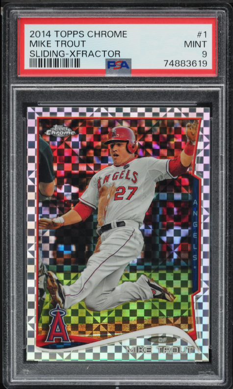 2014 Topps Chrome MIKE TROUT SLIDING-XFRACTOR #1 PSA 9 MINT (PSA 9