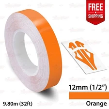 ORANGE 1/2" 12mm Roll PIN STRIPE Car Striping Trim Line TAPE Decal Vinyl Sticker