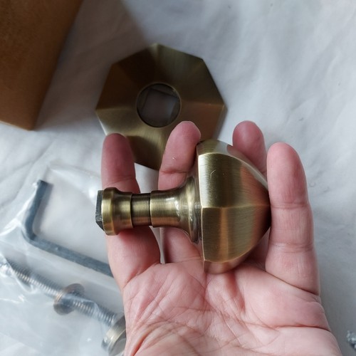 Heritage facettierter Mittelpunkt Türknauf Zug/Sockel aus antikem Messing V880-AT - Bild 3 von 3