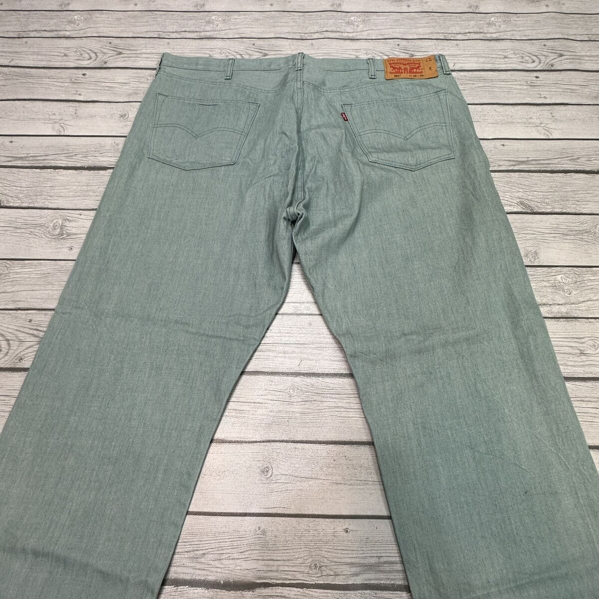 Levi's 501 White Oak Cone Denim Jeans 46 x 32 Mint Green Levi's 501 White Oak Cone Denim Jeans 46 x 32 Mint Green