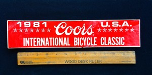 Vintage SUPER RARE 1981 Coors Classic bicycle race bumper sticker and program.