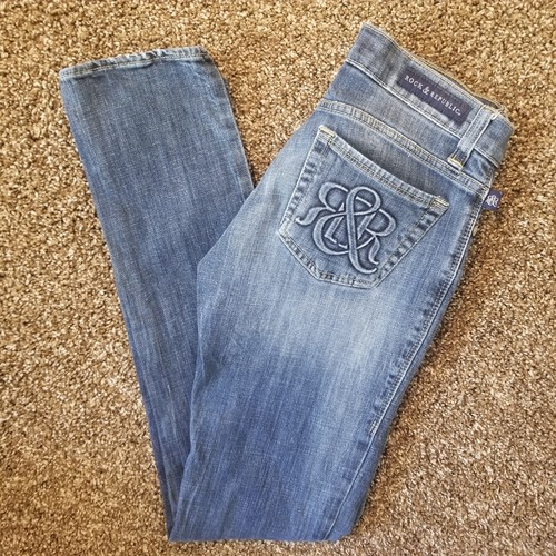 Rock & Republic Berlin Womens Size 4M (28"x31") Low Rise Skinny Denim Blue Jeans