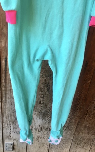 CIRCO HEDGEHOG 1-piece footed Pajamas Hood & Ears Teal Fleece Girl’s Sz S/P - Picture 14 of 18